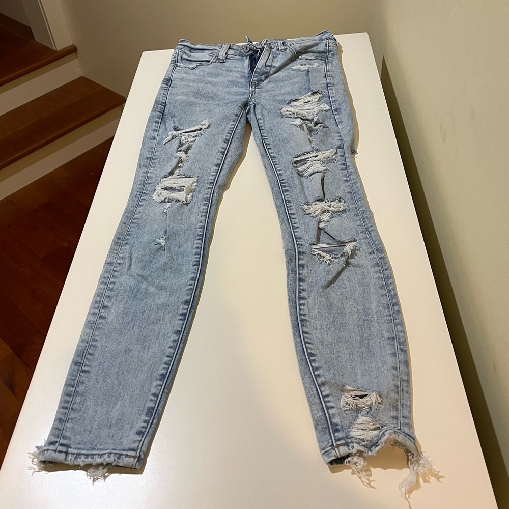 American Eagle jeans, acid wash.